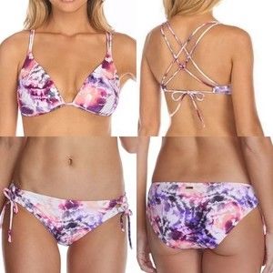 Raisins Pink & Purple Tie Dye Bikini Set New